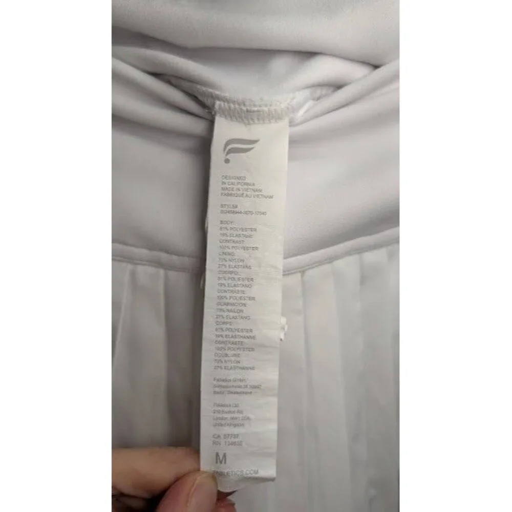Fabletics Hot Shot Pleated Mini Skirt White Stretchy Waist Pickleball Tennis M